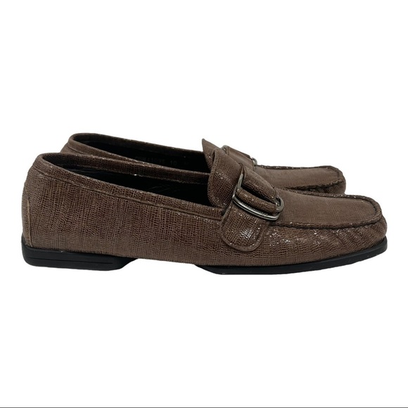 Stuart Weitzman Shoes - Stuart Weitzman Brown Leather Buckle Casual Comfort Career FlatsLoafers Women 10